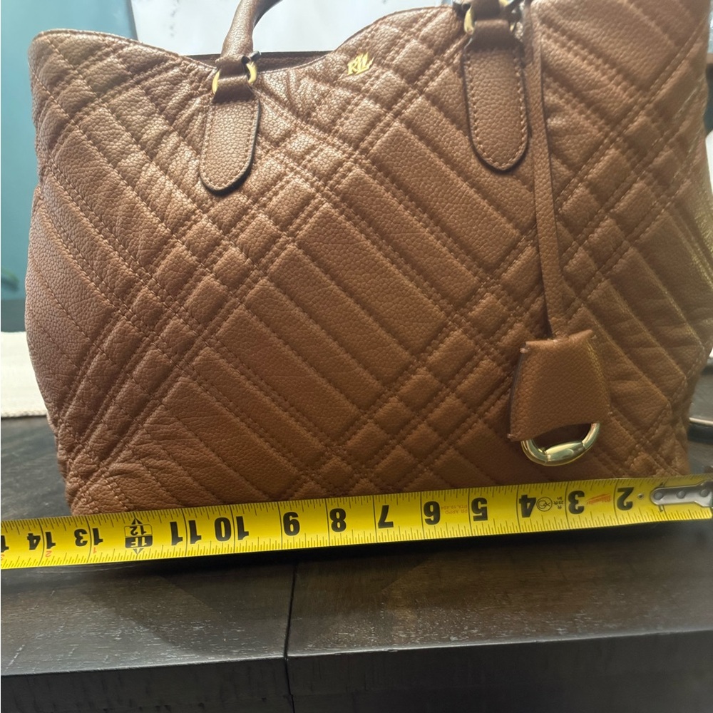 Ralph Lauren Quilted Tote in Warm Tan Leather - Picture 6 of 7